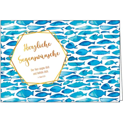 Faltkarte - Der Herr segne dich - Fische - mit Umschlag