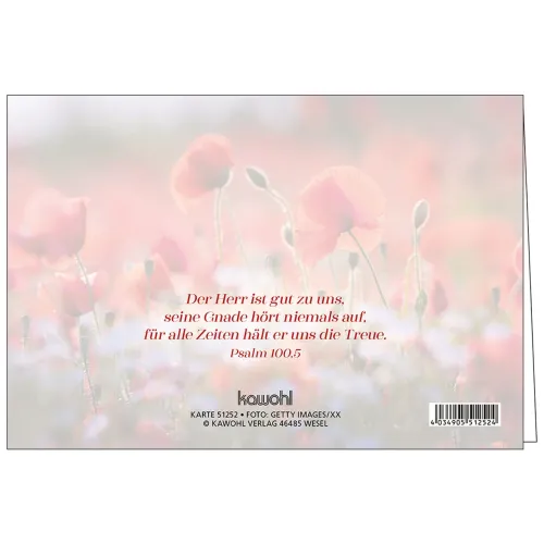 Faltkarte - Zum Geburtstag alles Gute und Gottes Segen - Klatschmohn - mit Umschlag