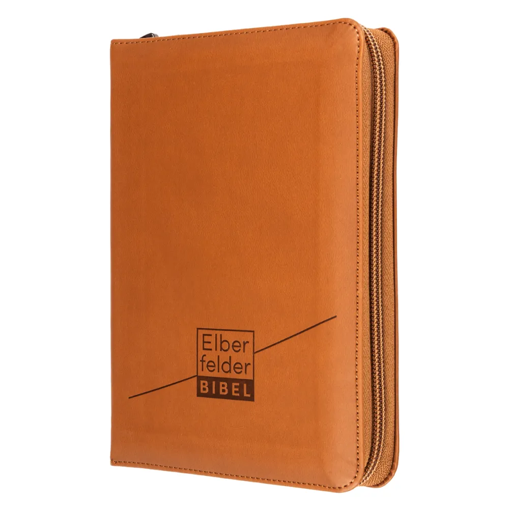 Elberfelder Bibel Taschenausgabe - Kunstleder braun, Reissverschluss