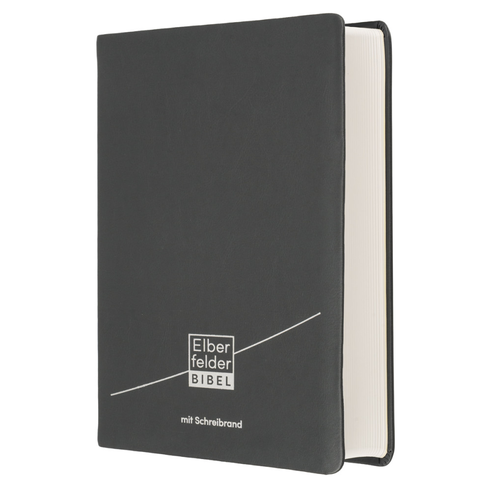 Elberfelder Schreibrandbibel - Leder grau