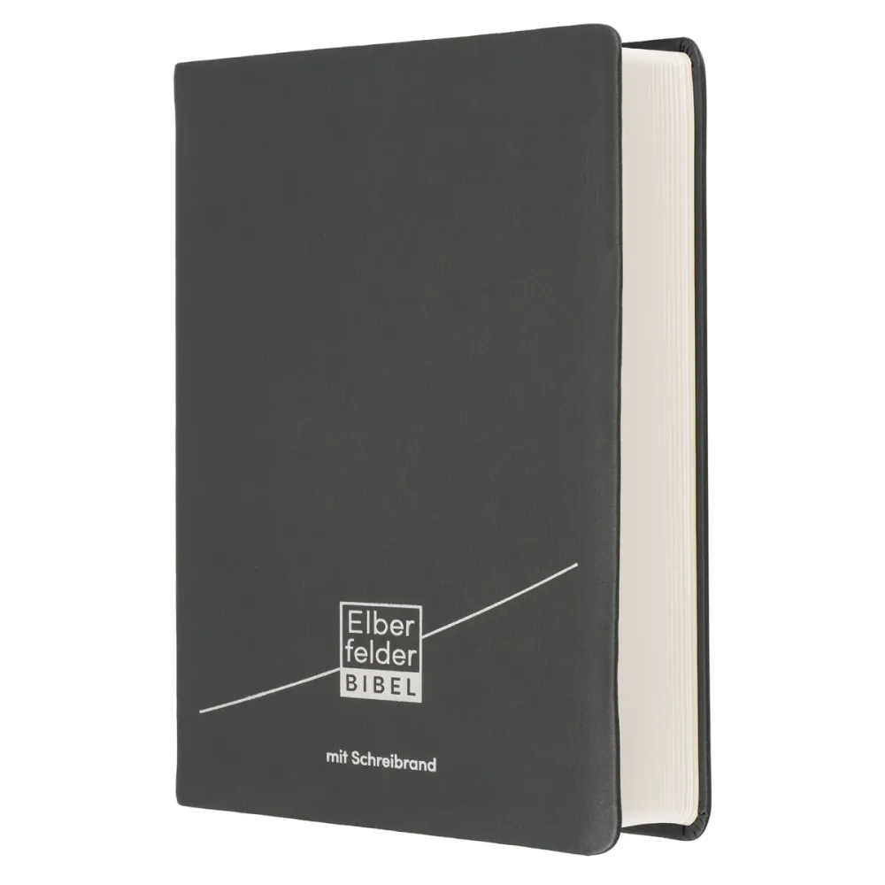 Elberfelder Schreibrandbibel - Leder grau