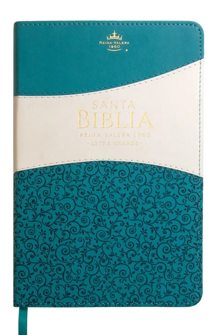 Spanisch, Bibel Reina Valera, Taschenformat - gebunden Kunstleder blau, Griffregister,...