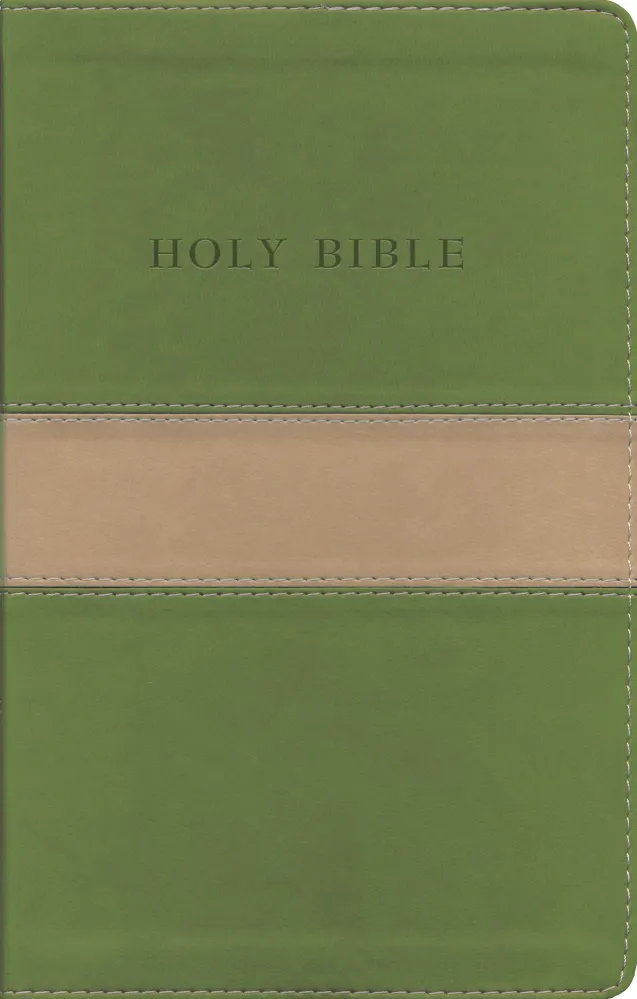Englisch, Bibel King James Version, Grossdruck, zweifarbig beige/olivgrün, Goldschnitt