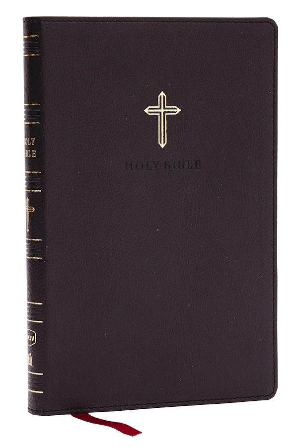 Anglais, Bible, similicuir noir, paroles de Jésus en rouge - NKJV Holy Bible, Ultra Thinline,...