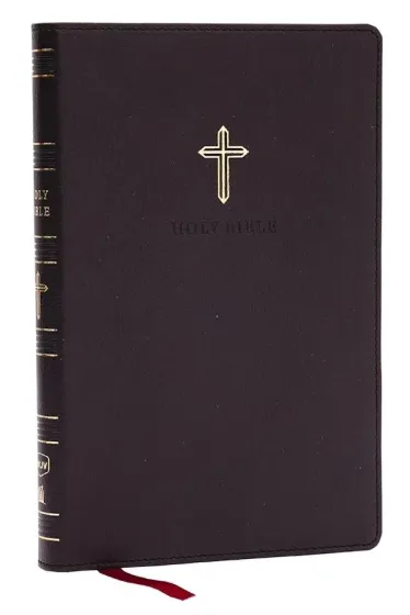 Anglais, Bible, similicuir noir, paroles de Jésus en rouge - NKJV Holy Bible, Ultra Thinline,...