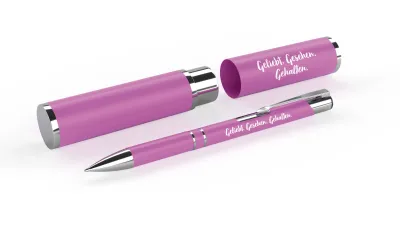 Geliebt. Gesehen. Gehalten. (Kugelschreiber im Etui rosa)
