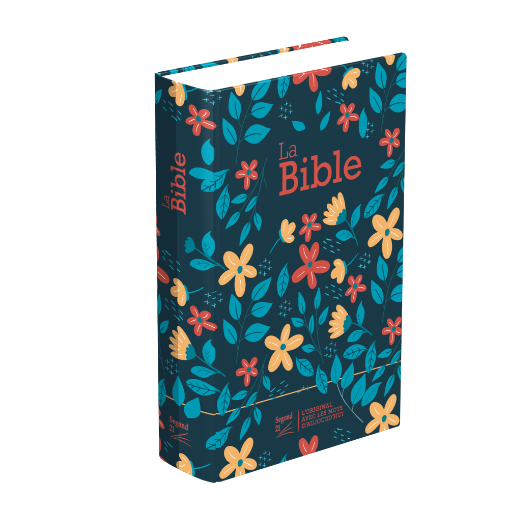 Bibel Segond 21, französisch (Premium Style) - gestepptes Hardcover aus Canvas mit Blumenmuster