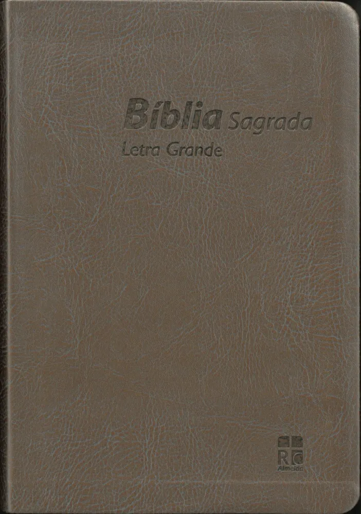 Portugais, Bible Almeida RC, bronze, similicuir, tranche dorée, format moyen - [Almeida Revista e...