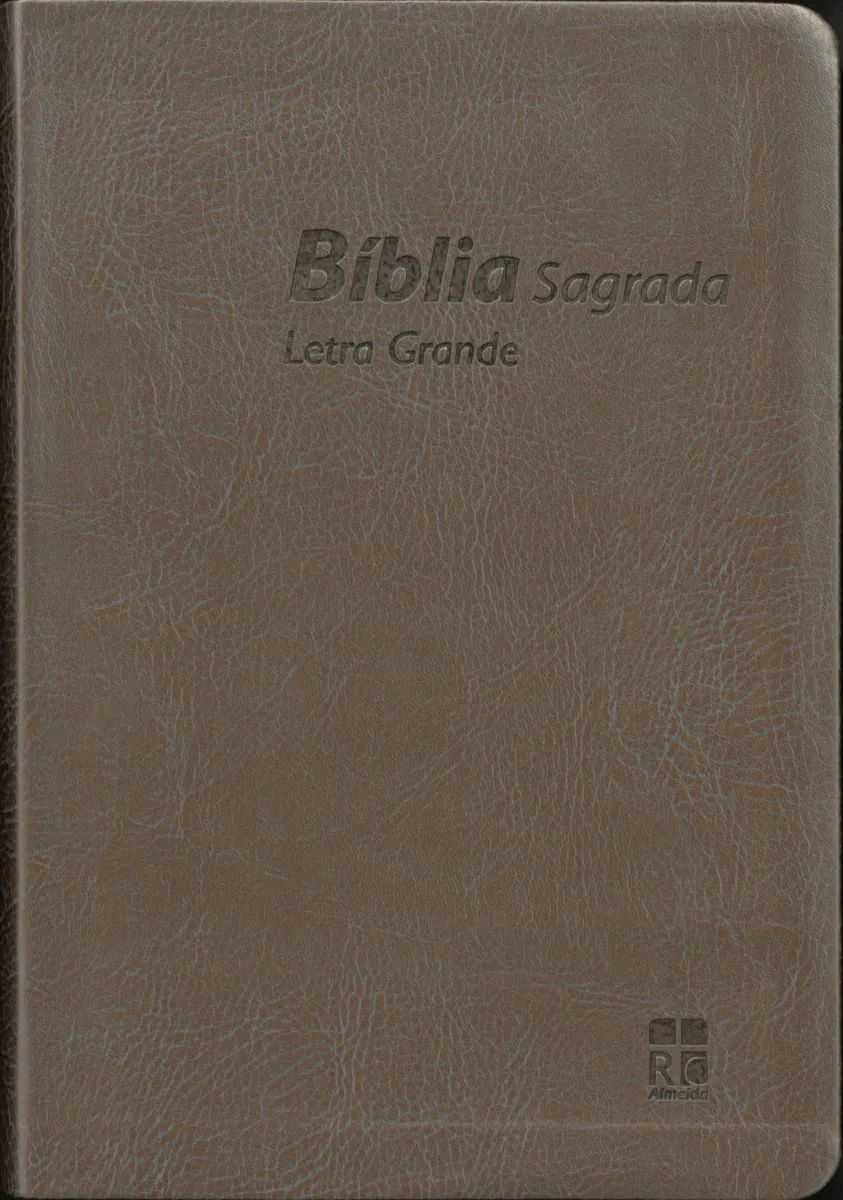 Portugais, Bible Almeida RC, bronze, similicuir, tranche dorée, format moyen - [Almeida Revista e...