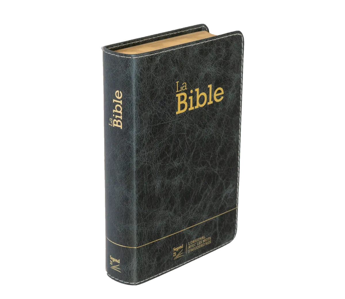 Bible Segond 21 compacte (Premium Style) - couverture souple, cuir anthracite, avec tranches dorées