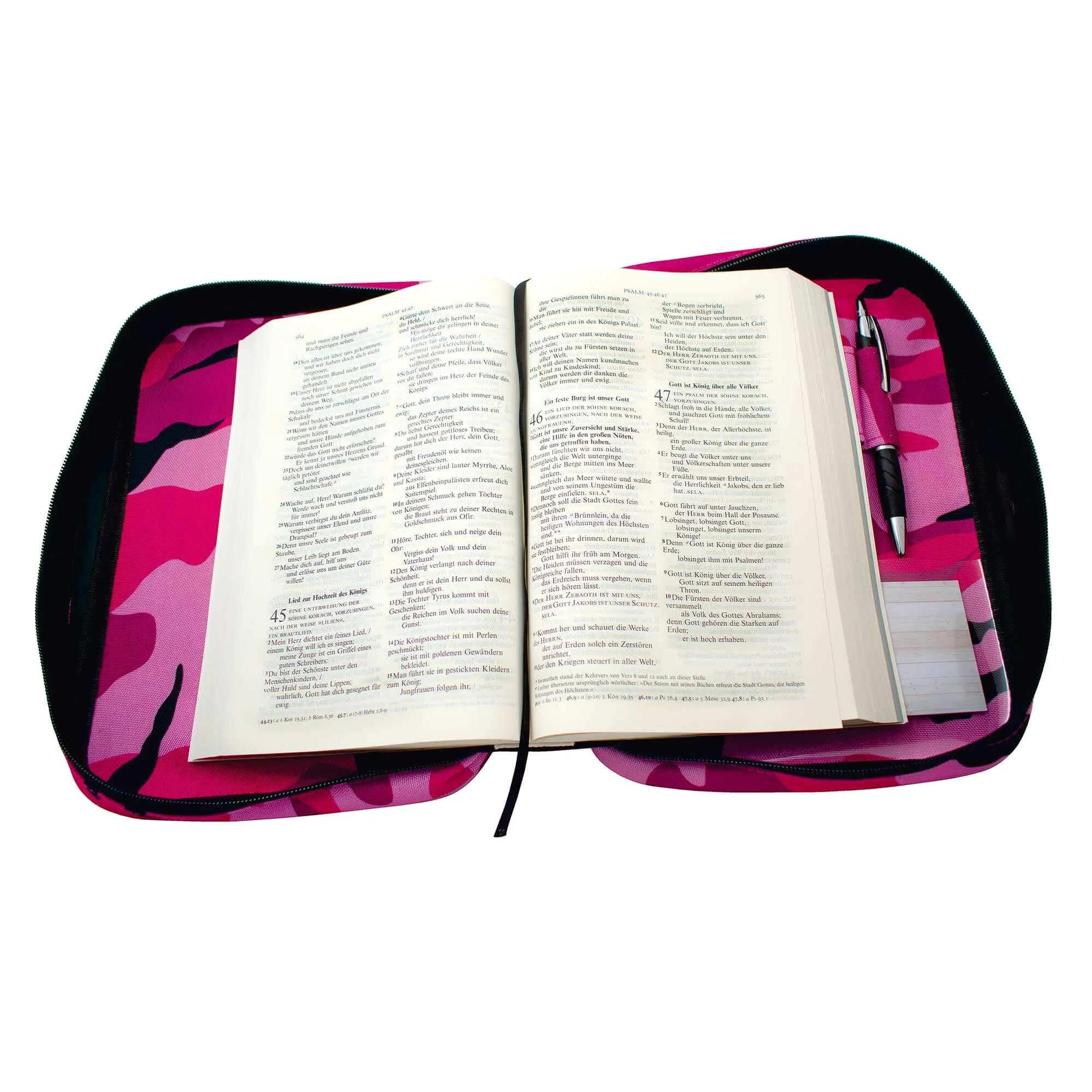 Bibeltasche Ichthys XL - rosa, Nylon mit Tragegriff, Leseband, Stiftschllaufe