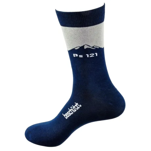Beschützt - Ps 121 (Socken dunkelblau Größe 37-41)