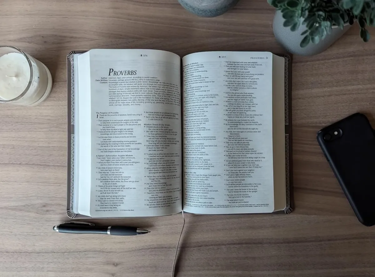 Anglais, Bible, New Living Translation, similicuir gris foncé, motif chemin, paroles de Jésus en...