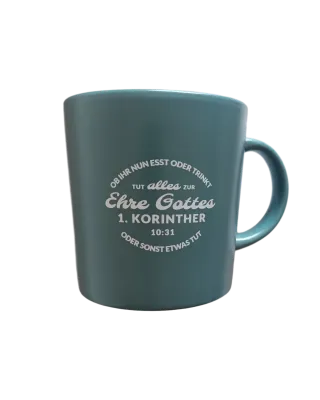 Tasse - Zur Ehre Gottes - Meerblau, 355ml
