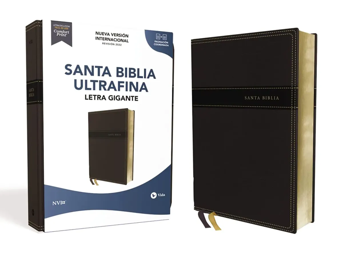 Espagnol, Bible, Nueva Version Internacional 2022, très gros caractères, similicuir noir, paroles...