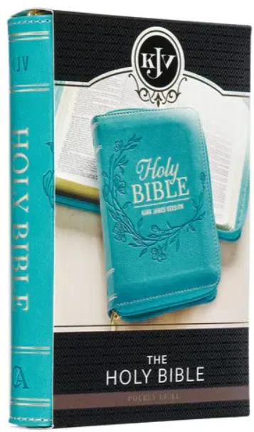 Englisch, Bibel, King James Version, Taschenformat mit Reissverschluss - türkis
