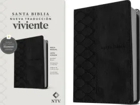 Biblia manual NTV, letra grande con Filament (SentiPiel, Negro, Letra Roja)