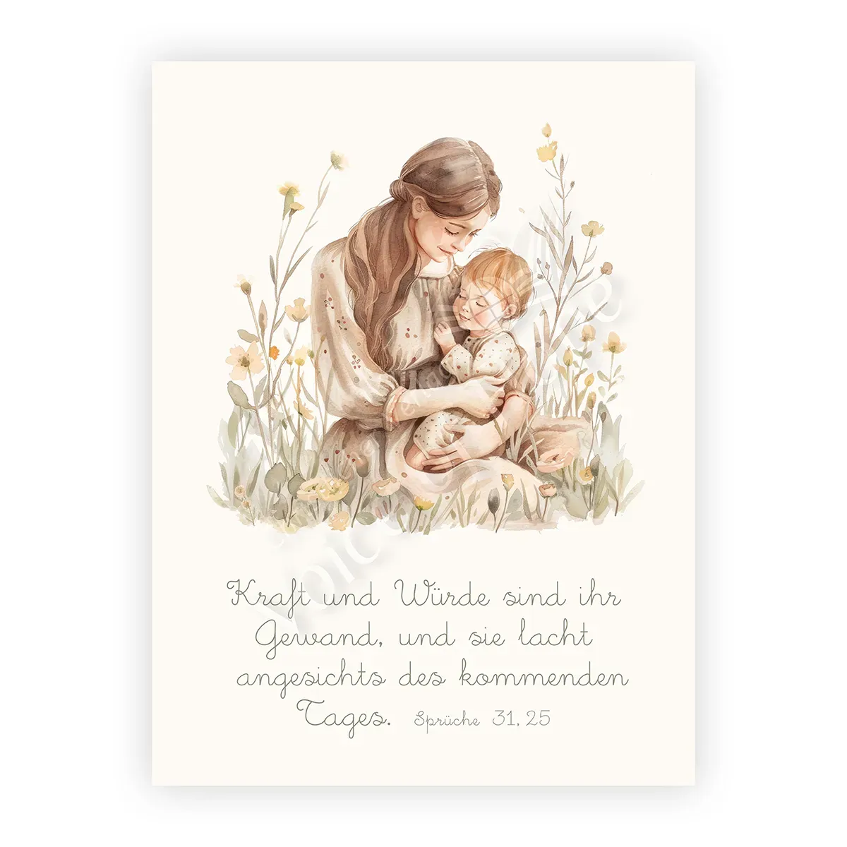 Wandbilder - Mama & Kind groß (Sprüche 31,25) - 30x40 cm