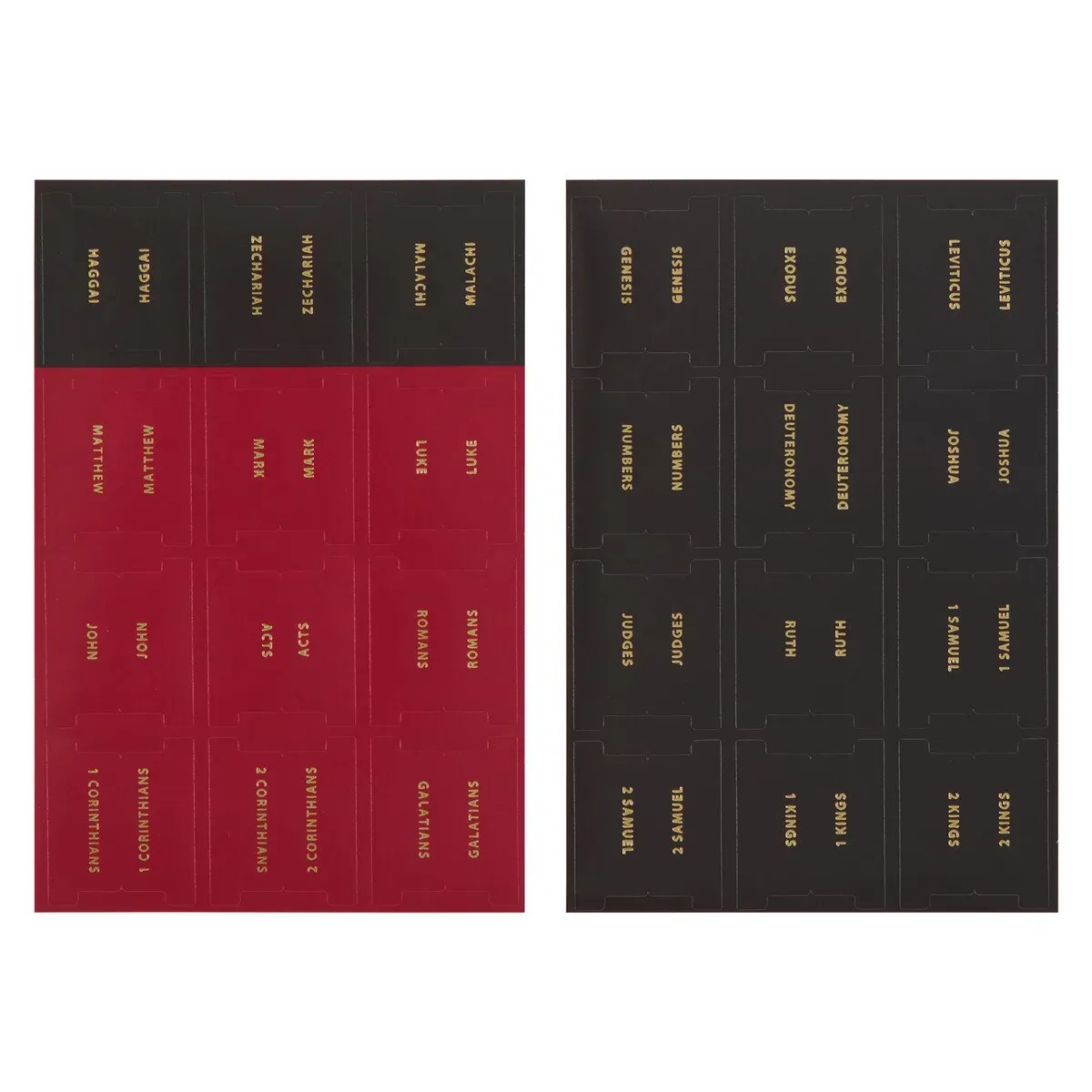 Bibelgriffregister altes und neues Testament - bible tabs black and red new and old testament