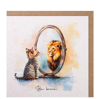 Be brave - Handmade Paper-Karte