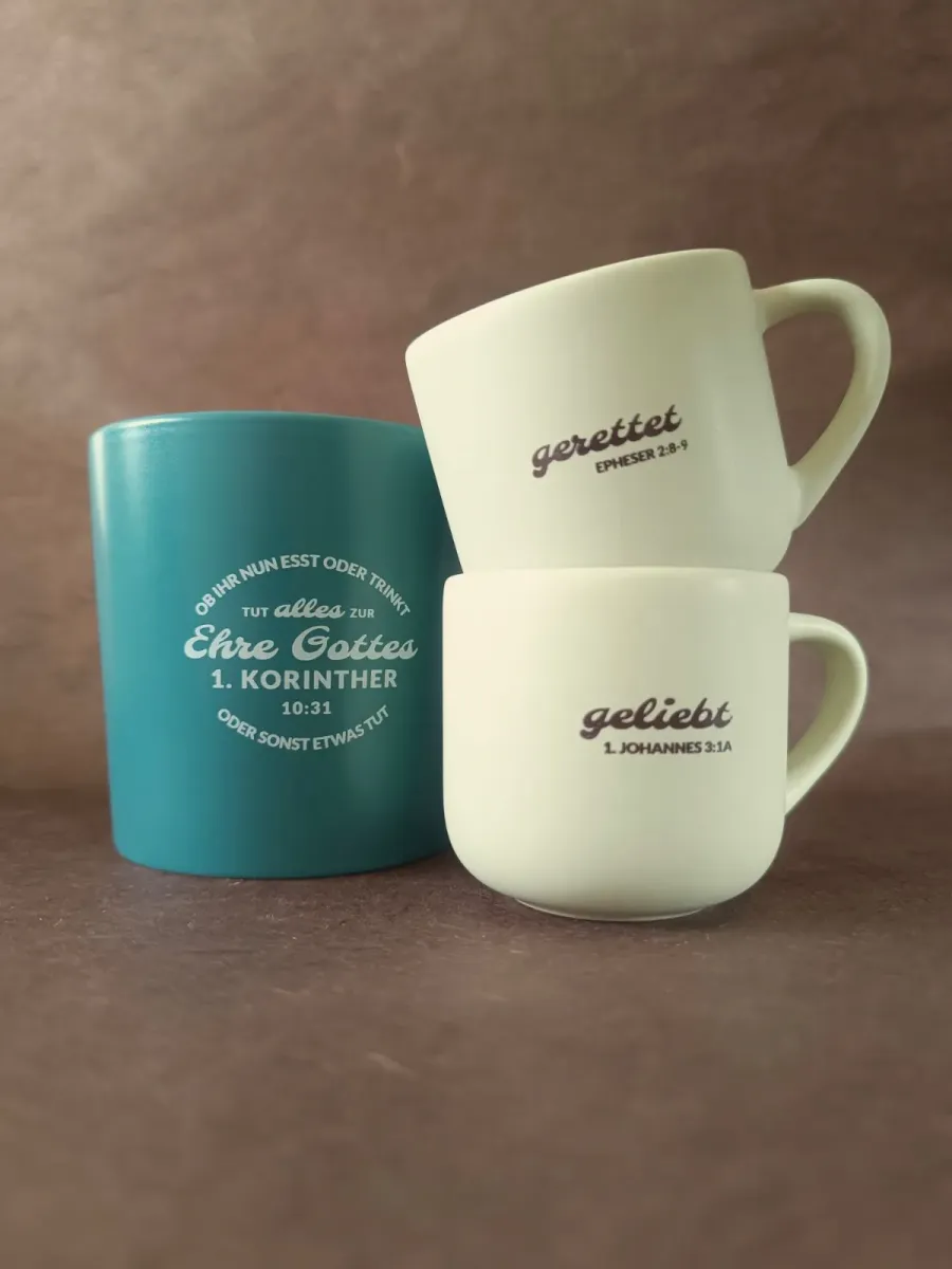 Tasse - Zur Ehre Gottes - Meerblau, 355ml