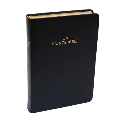 Bible Darby édition de Rolle, grand format, cuir noir sans rebord, souple, tranche dorée