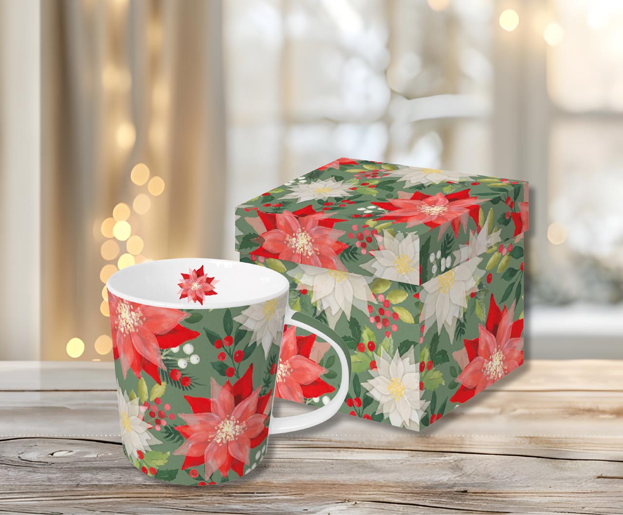 Tasse in Geschenkbox Weihnachtsstern