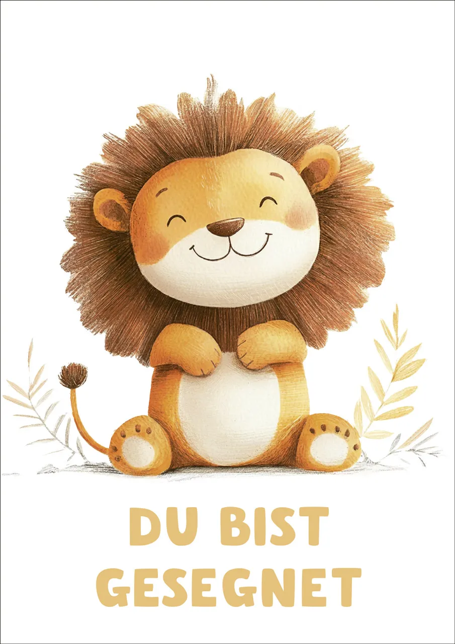Poster Kindermotiv A4 Löwe