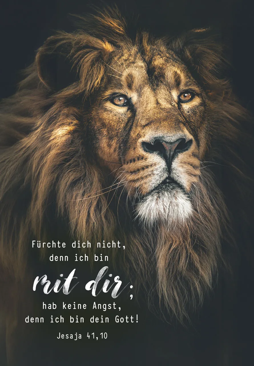 Poster Jahreslosung schwarzer Löwe A4