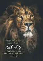 Poster Jahreslosung schwarzer Löwe A4