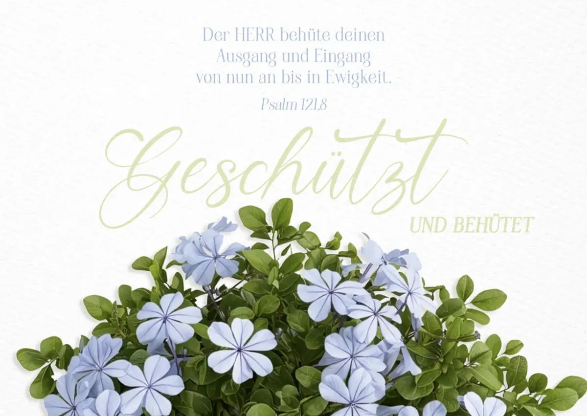 Postkarte Geschützt und behütet - Psalm 121,8