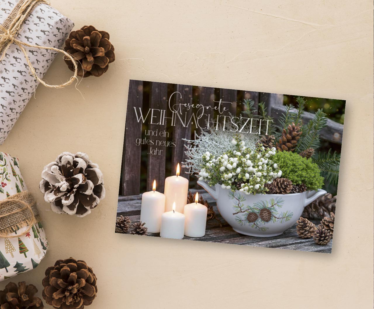 Postkarte Gesegnete Weihnachten - Lukas 2, 10.11