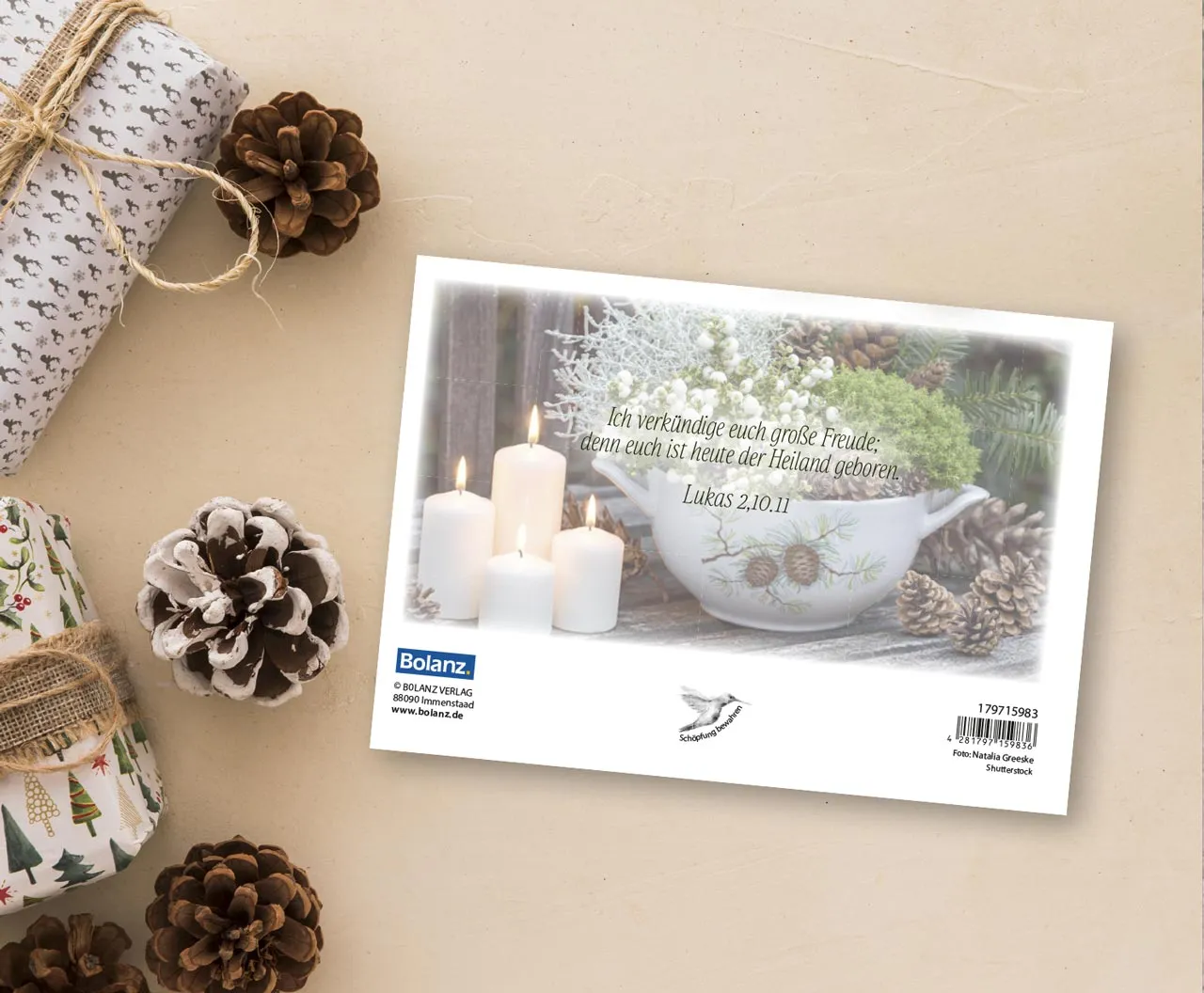 Postkarte Gesegnete Weihnachten - Lukas 2, 10.11