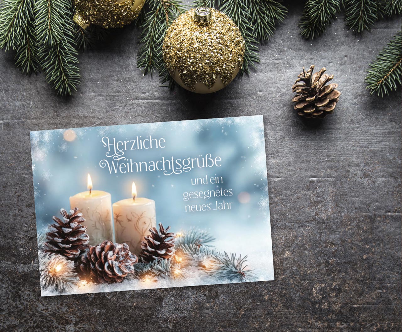 Postkarte Herzliche Weihnachtsgrüße - Johannes 12,46