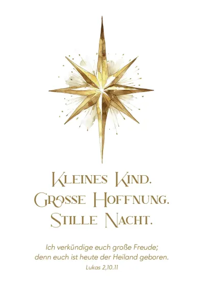 Postkarte Kleines Kind. Große Hoffnung. - Lukas 2, 10.11