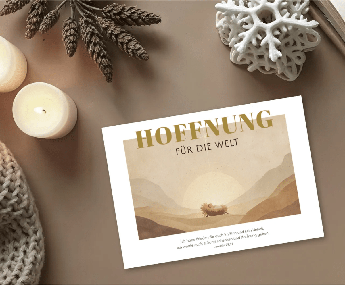 Postkarte Hoffnung für die Welt - Jeremia 29,11