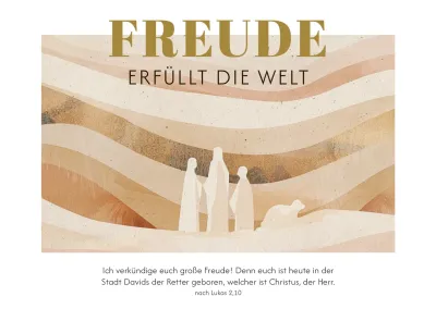 Postkarte Freude erfüllt die Welt - nach Lukas 2,10