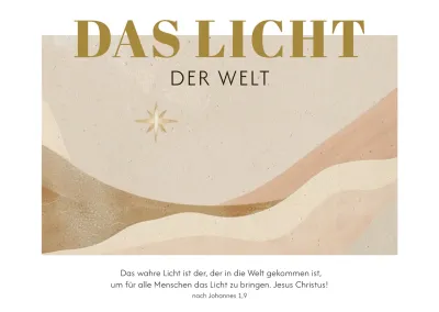 Postkarte Das Licht der Welt - nach Johannes 1,9