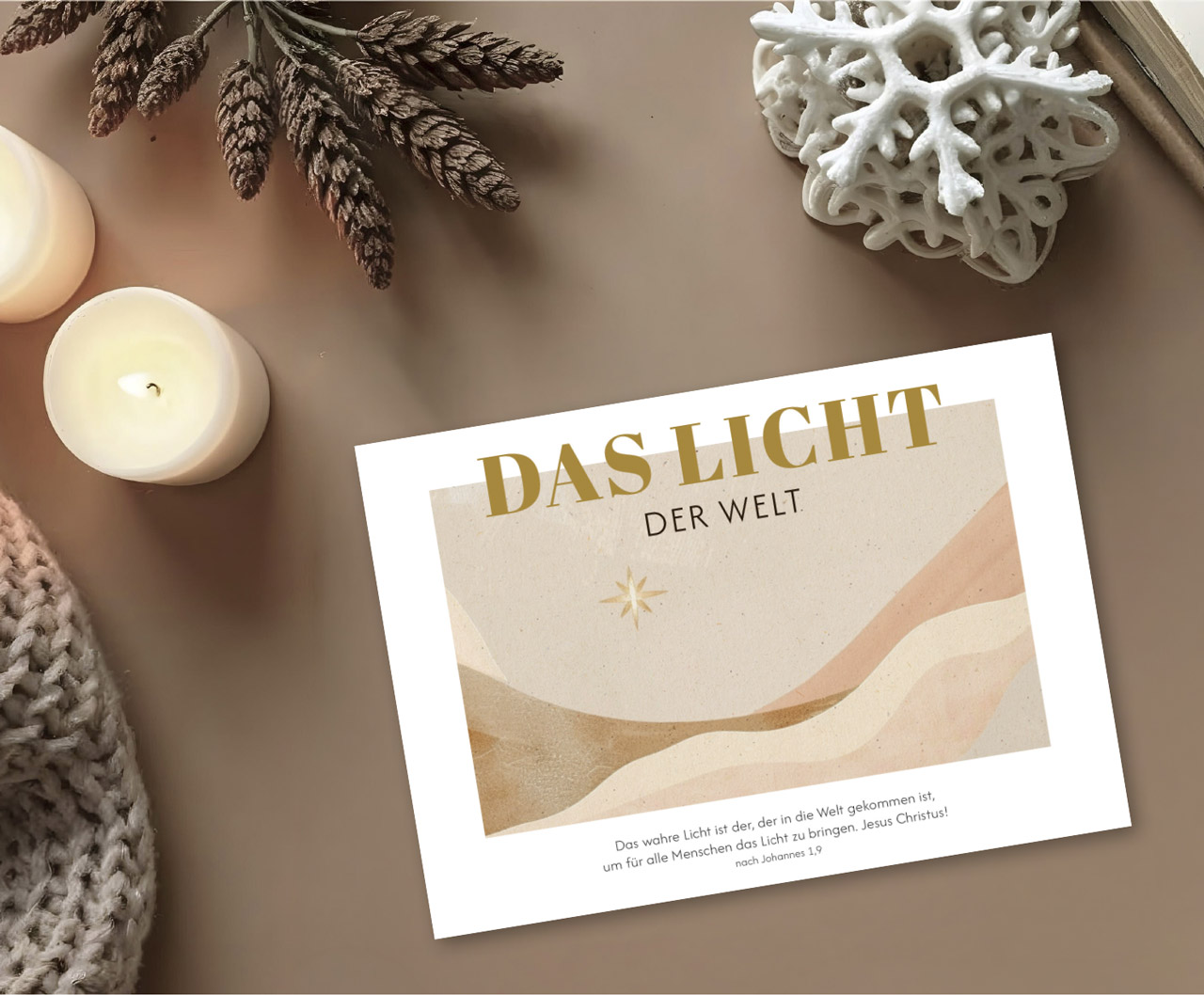Postkarte Das Licht der Welt - nach Johannes 1,9
