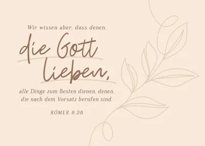 Postkarte Die Gott lieben - Römer 8,28