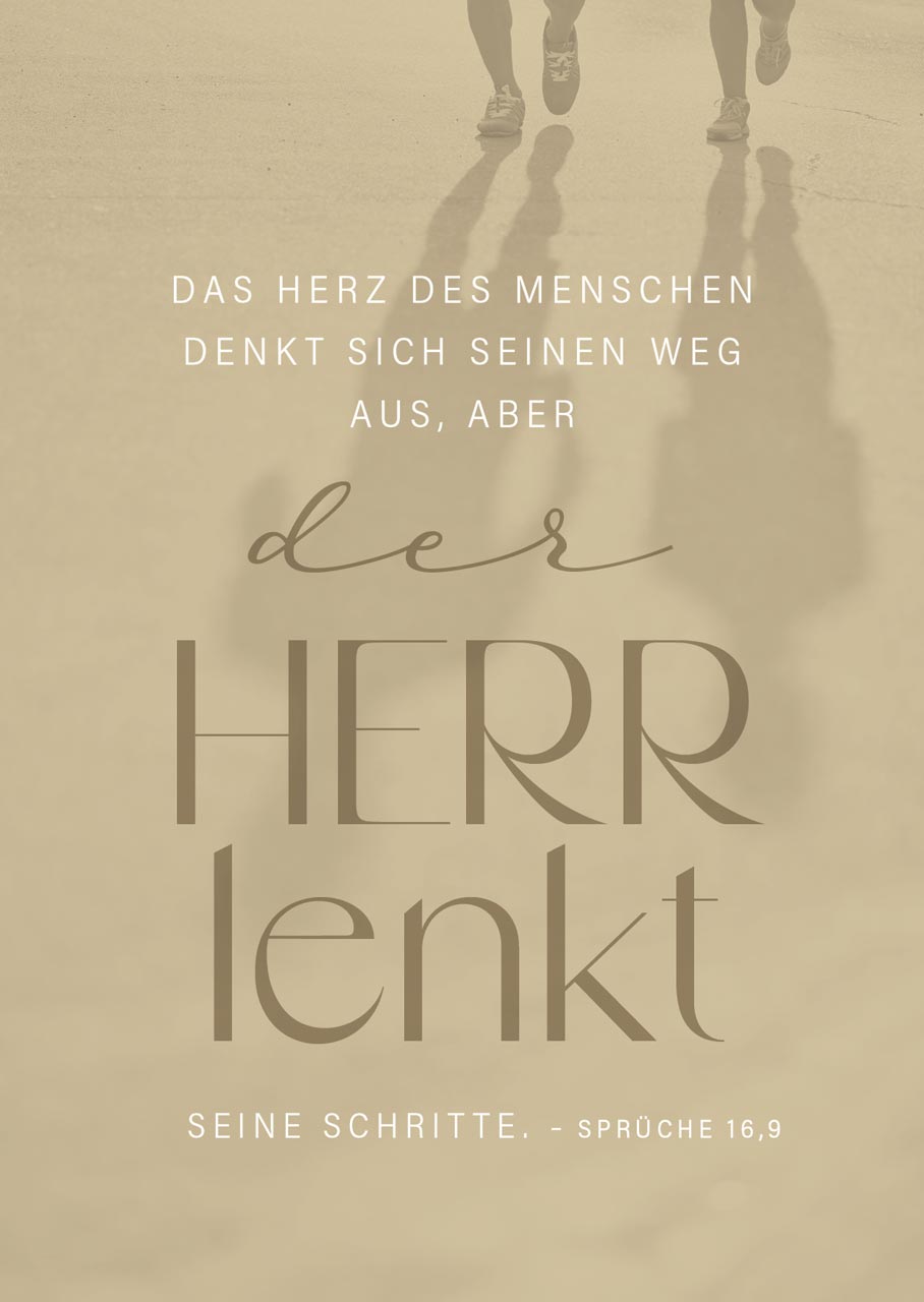 Postkarte Der Herr lenkt - Sprüche 16,9