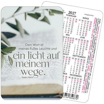 Kalender - Dein Wort ist meines Fußes Leuchte - Spielkarten-Kalender