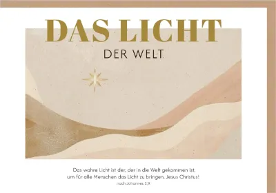 Faltkarte Das Licht der Welt - nach Johannes 1,9