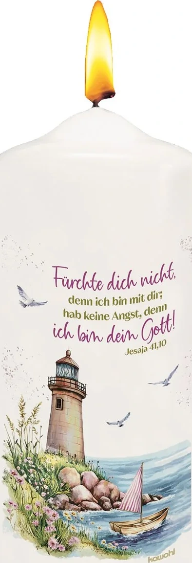 Fürchte dich nicht, denn ich bin mit dir - Grafik-Motiv (Kerze lsmall) - Jahreslosung 2027 - Höhe...