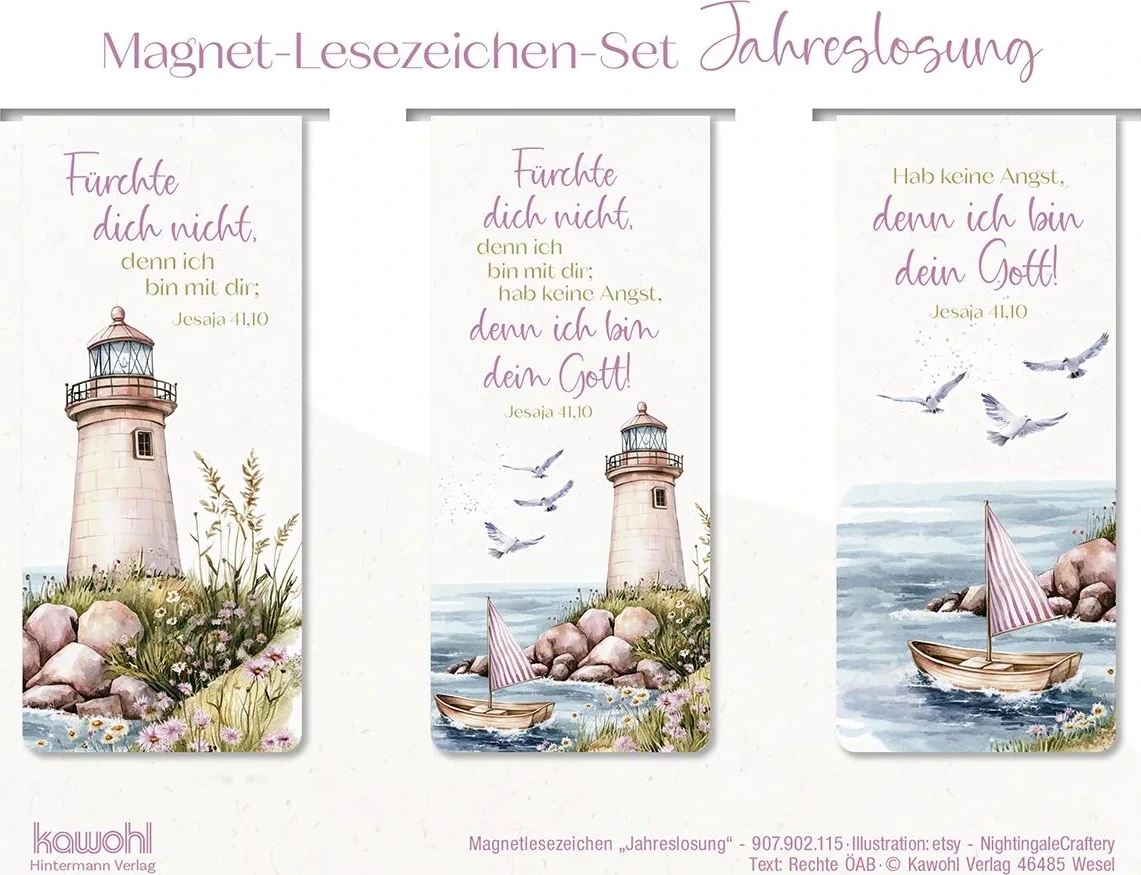 Fürchte dich nicht - Magnet-Lesezeichen-Set (3 Lesezeichen) - Jahreslosung 2027 -  Magnetische...
