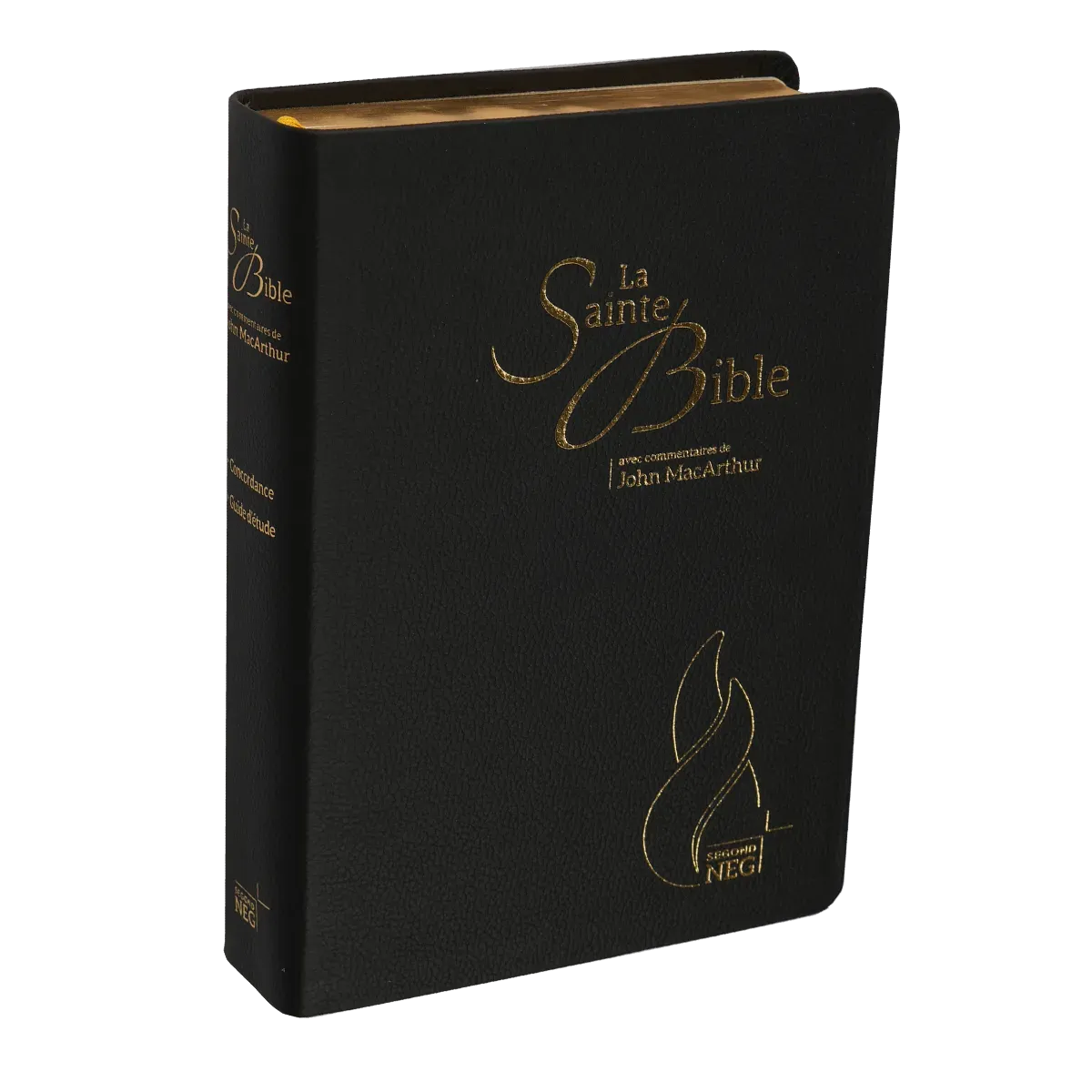 BIBEL NEG MACARTHUR, BIEGSAMES LEDER, GOLDSCHNITT, GRIFFREGISTER, SCHWARZ (MIT SCHACHTEL)