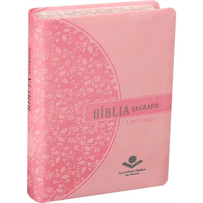 Portugais, Bible, Almeida Revista et Actualizada, compacte, similicuir rose clair, caractères...
