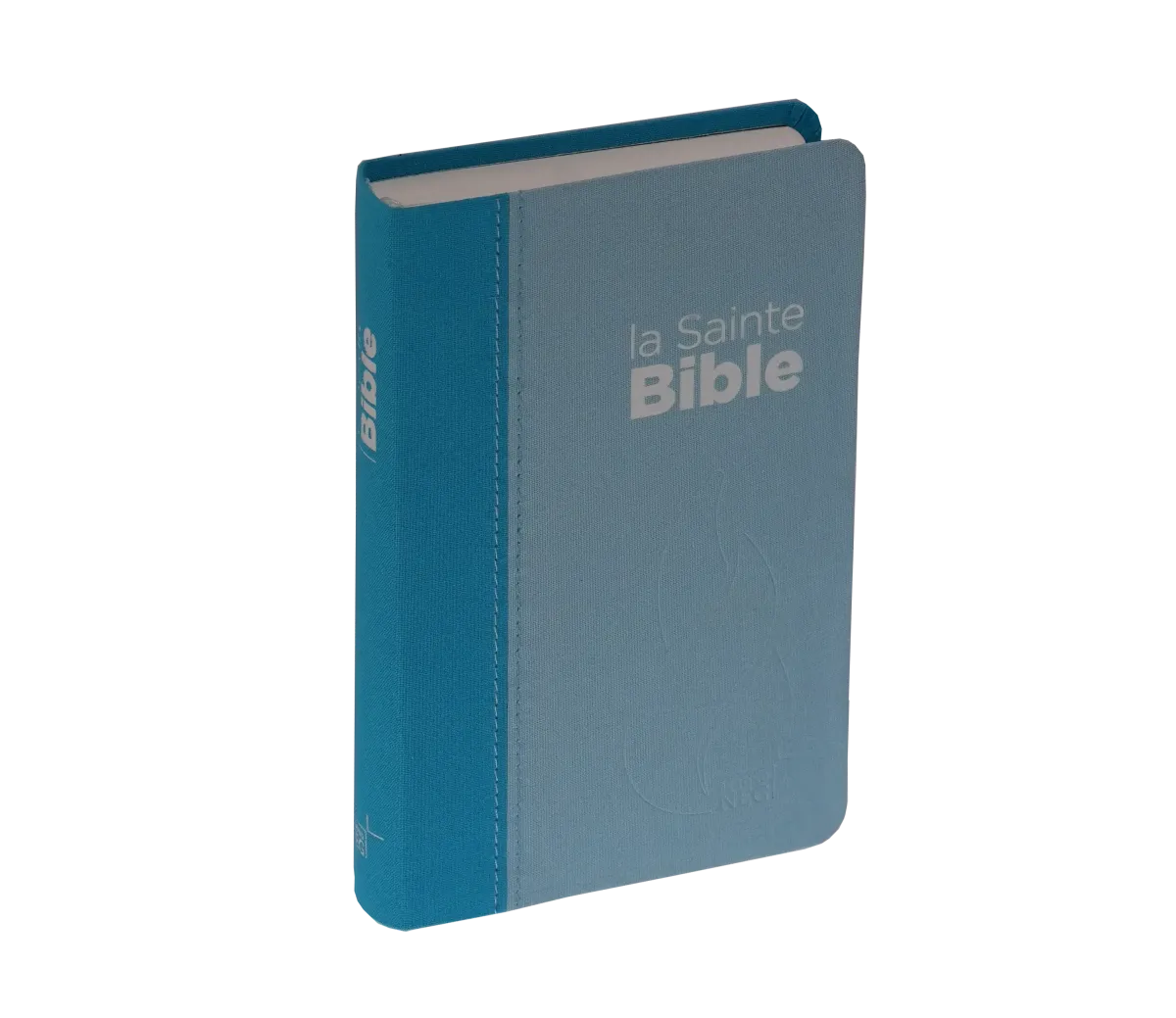 Bible Segond NEG compacte - couverture souple, toile duo bleu lagon et bleu ciel