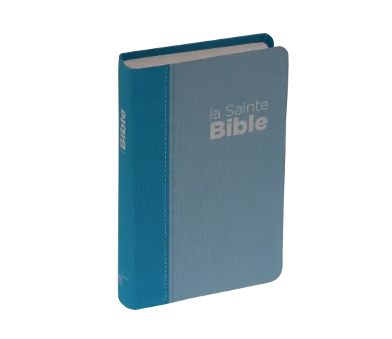 Bible Segond NEG compacte - couverture souple, toile duo bleu lagon et bleu ciel
