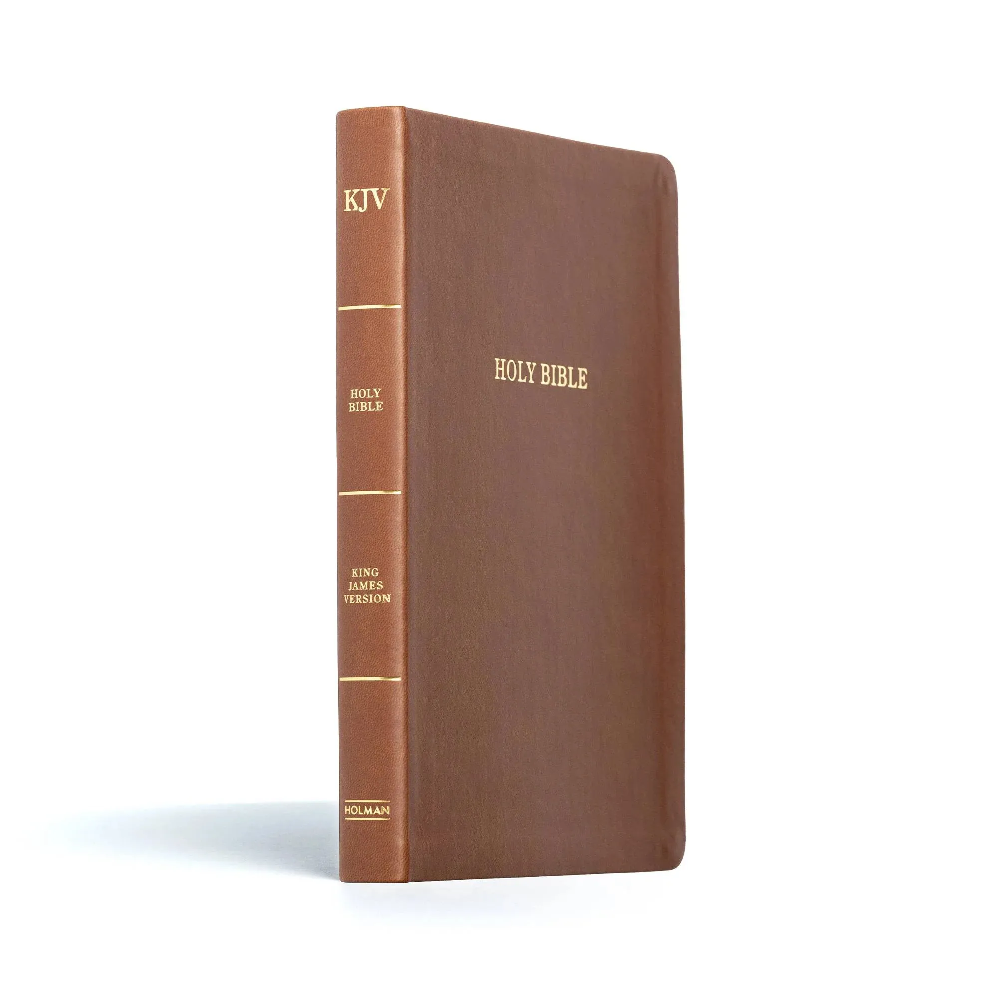 Anglais, Bible, King James Version, gros caractères, similicuir brun - KJV Large Print Thinline...